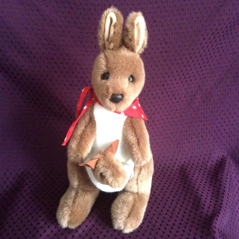 Kangaroo & Joey Stuffed Animal Plush 14” Made In Australia Toy Hut